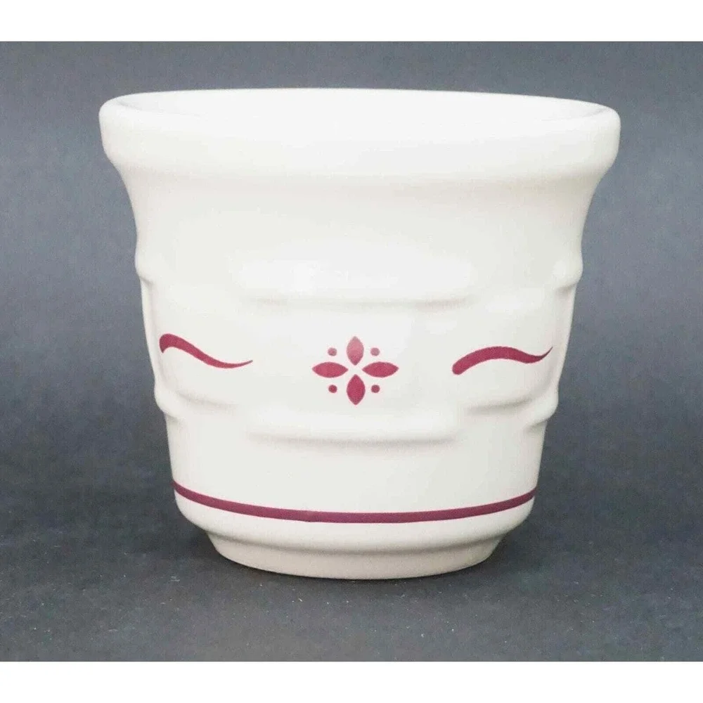 Longaberger Pottery Woven Traditions Traditional Red Votive Candle‎ Holder USA